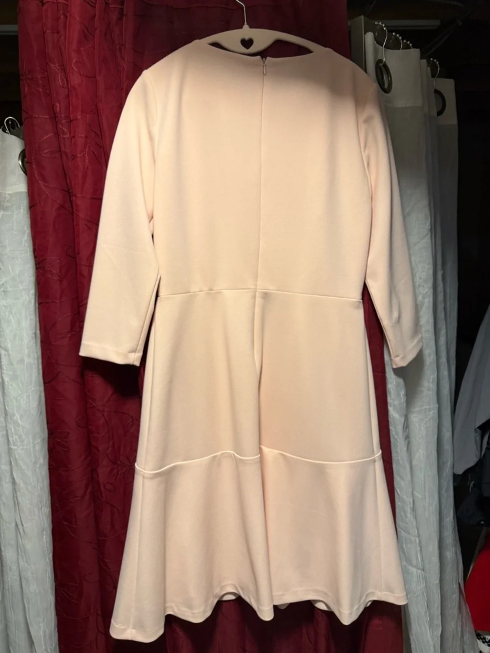 Ralph Lauren Soft Pink Long-Sleeve Fit-and-Flare Dress - Picture 7 of 7